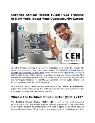 Certified Ethical Hacker (C_EH) v13 Training in New York_ Boost Your Cybersecurity Career