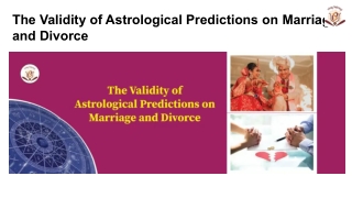 The Validity of Astrological Predictions on Marriage and Divorce