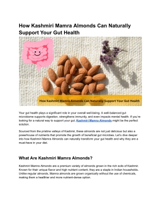 How Kashmiri Mamra Almonds Can Naturally Support Your Gut Health