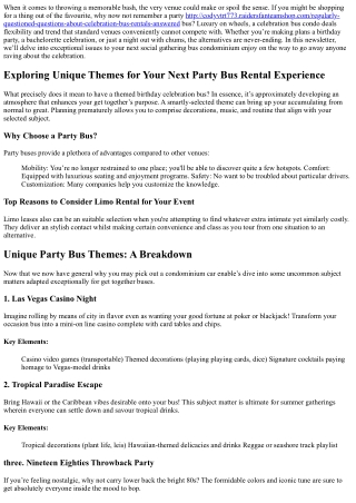 Exploring Unique Themes for Your Next Party Bus Rental Experience