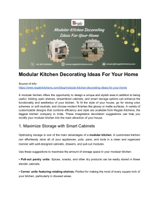 Modular Kitchen Decorating Ideas For Your Home