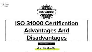 ISO 31000 Certification Advantages And Disadvantages Call 9314321001