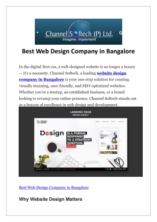 Best Web Design Company in Bangalore