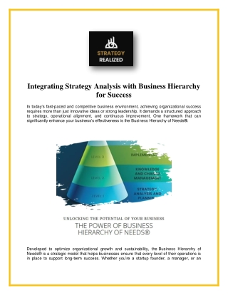 Business Hierarchy of Needs®