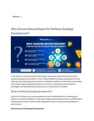 Why Choose NetsuiteExpert for NetSuite SuiteApp Development?