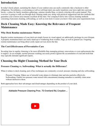 Deck Cleansing Made Easy: Tips for Preserving a Lovely Outside Area