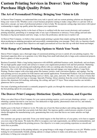 Denver Print Company