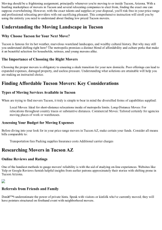 Finding Affordable Tucson Movers: Your Guide to Cheap and Reliable Moving Servic