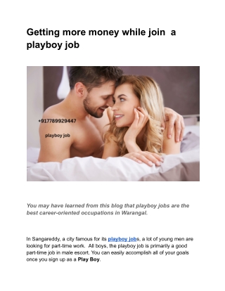 Getting more money while join  a playboy job