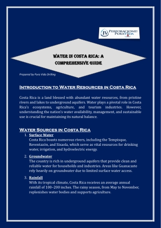 Water in Costa Rica A Comprehensive Guide