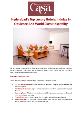 Hyderabad’s top luxury hotels Indulge in opulence and world class hospitality