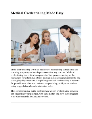 Medical Credentialing Made Easy