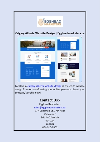 Calgary Alberta Website Design   Eggheadmarketers.ca
