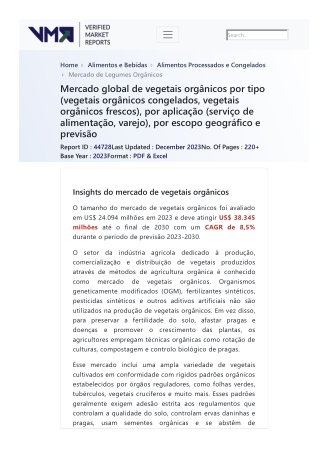 www.verifiedmarketreports.comptproductglobal-organic-vegetables-market-2019-by-manufacturers-regions-type-and-applicatio
