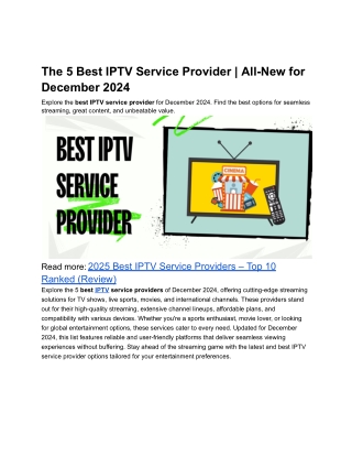 The 5 Best IPTV Service Providers _ All-New for October 2024