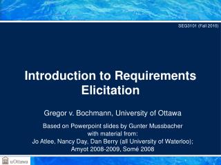 Introduction to Requirements Elicitation