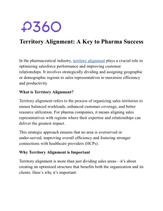 Territory Alignment: A Key to Pharma Success