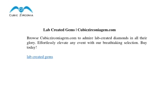 Lab Created Gems Cubiczirconiagem.com