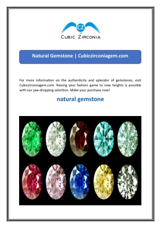 Natural Gemstone  Cubiczirconiagem