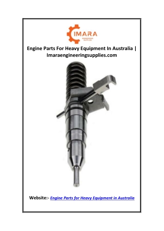 Engine Parts For Heavy Equipment In Australia  Imaraengineeringsupplies.com