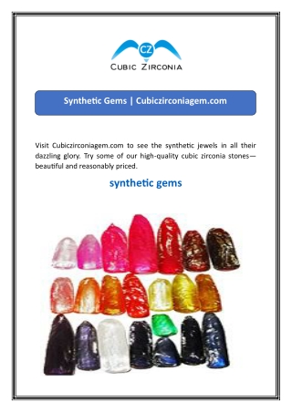 Synthetic Gems  Cubiczirconiagem