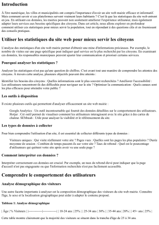 Utiliser les statistiques du site web pour mieux servir les citoyens