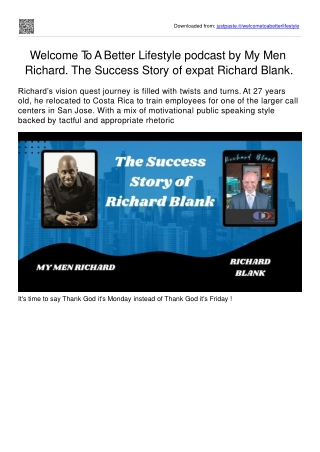 Welcome to a better lifestyle outsourcing guest Richard Blank Costa Ricas Call Center