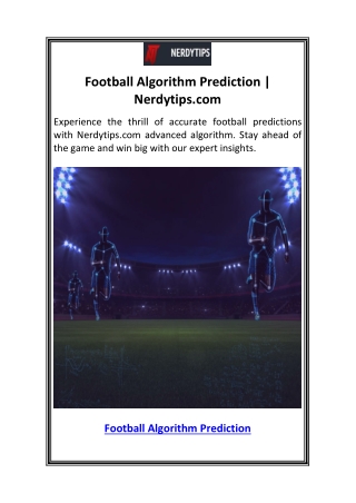 Football Algorithm Prediction  Nerdytips.com