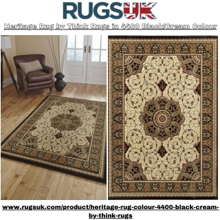 Heritage Rug by Think Rugs in 4400 BlackCream Colour