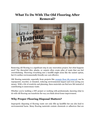 What to Do With the Old Flooring After Removal_