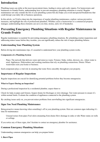 Preventing Emergency Plumbing Situations with Regular Maintenance in Grande Prai