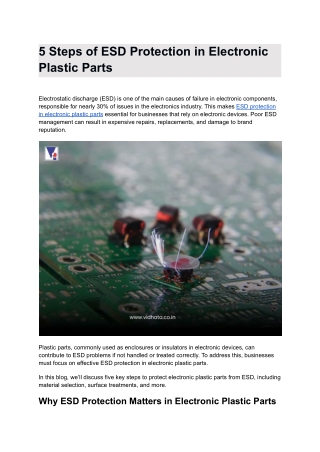 5 Steps of ESD Protection in Electronic Plastic Parts