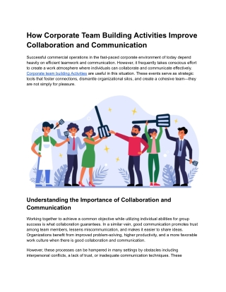 How Corporate Team Building Activities Improve Collaboration and Communication