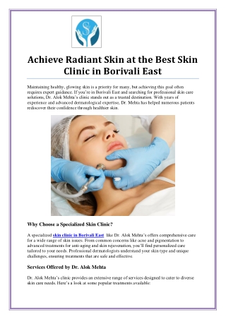 Transform Your Skin with Top Dermatologists in Borivali East