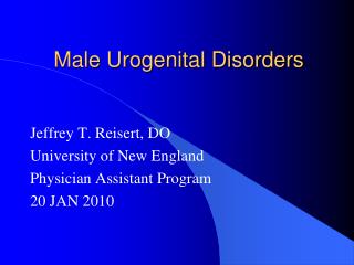 Male Urogenital Disorders