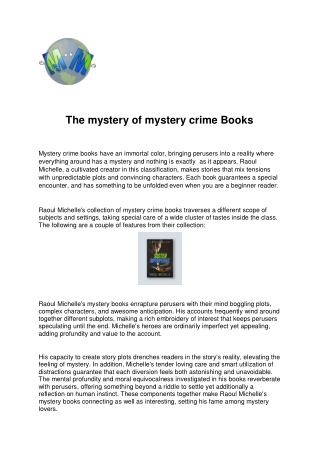 The mystery of mystery crime Books