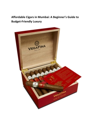 Affordable Cigars in Mumbai_ A Beginner’s Guide to Budget-Friendly Luxury