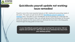 Easy fixes for QuickBooks Payroll Update Not Working
