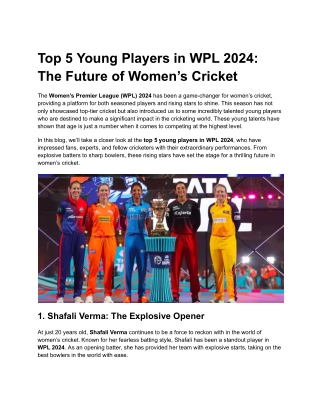 Top 5 Young Players in WPL 2024