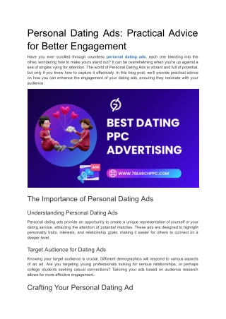 Personal Dating Ads: Practical Advice for Better Engagement