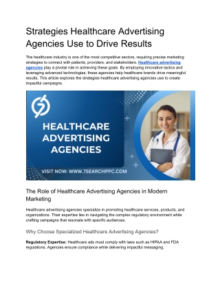 Strategies Healthcare Advertising Agencies Use to Drive Results