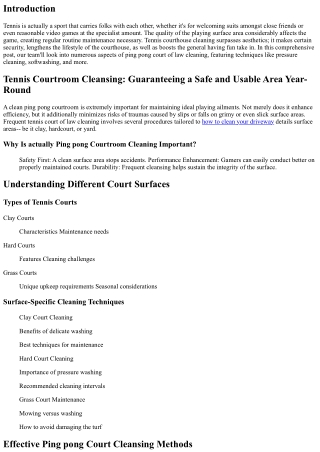 Tennis Court Cleaning: Guaranteeing a Safe and Playable Area Year-Round