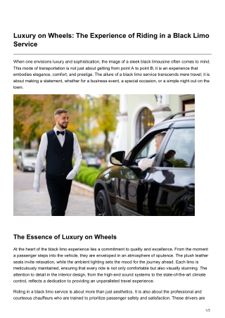 -Luxury on Wheels The Experience of Riding in a Black Limo Service