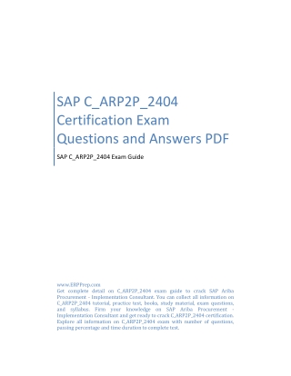 SAP C_ARP2P_2404 Certification Exam Questions and Answers PDF