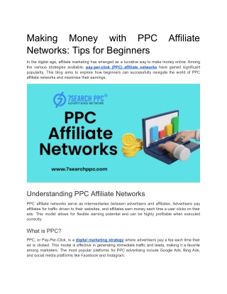 Making Money with PPC Affiliate Networks_ Tips for Beginners