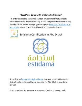 Boost Your Career with Estidama Certification.docx