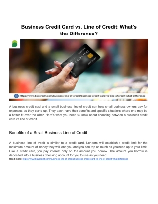 Business Credit Card vs. Line of Credit: What’s the Difference?