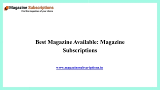 Best Magazine Available Magazine Subscriptions