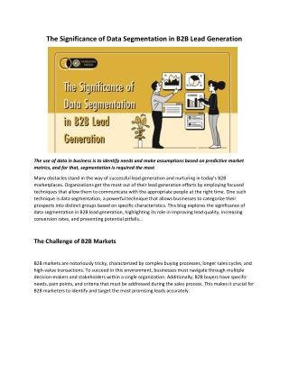 The Significance of Data Segmentation in B2B Lead Generation
