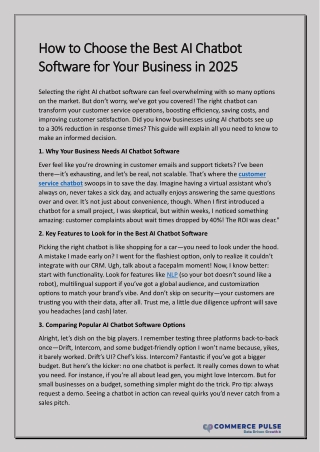 How to Choose the Best AI Chatbot Software for Your Business in 2025